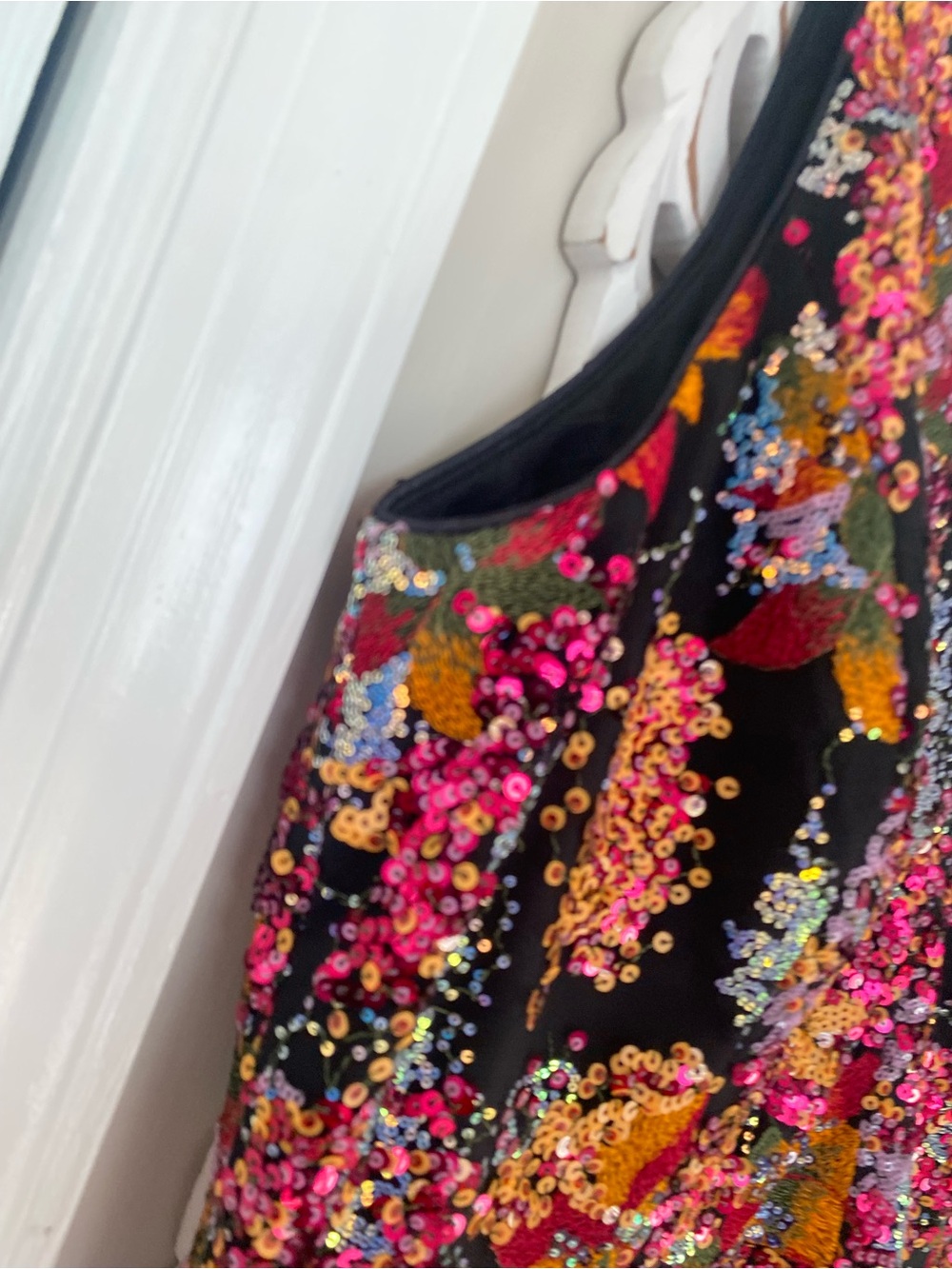 Dress the Population Elisa XL Sequin Embroidered Fit & Flare Cocktail Prom Dress - Picture 8 of 15